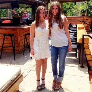 Mini white lace dress